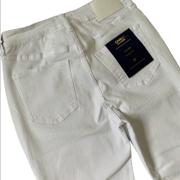 ❤️❤️❤️Class Cavalli Slightly Wide Leg cropped flare white jeans size 29 US❤️❤️❤️ - Picture 7 of 11